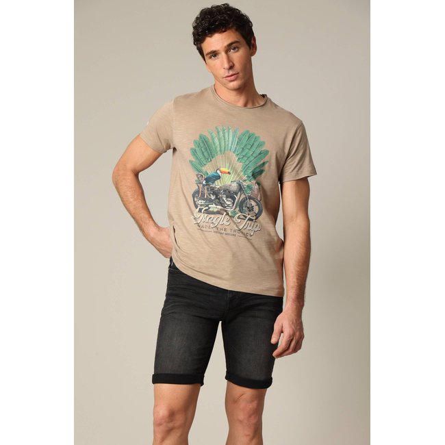T-shirt classique en jersey de coton avec imprimé AVENTURA - DEELUXE