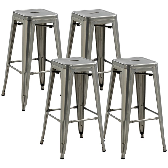 Tabouret de bar Acier Argent Couleur argent <span itemprop=