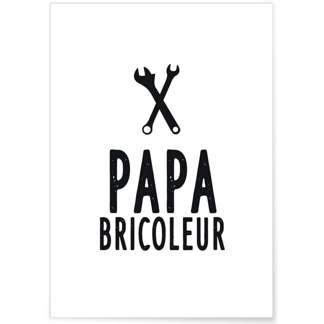 Affiche 'Papa bricoleur' Couleur blanc <span itemprop=