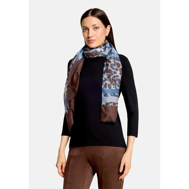 Écharpe basique à imprimé animalier bleu/marron <span itemprop=