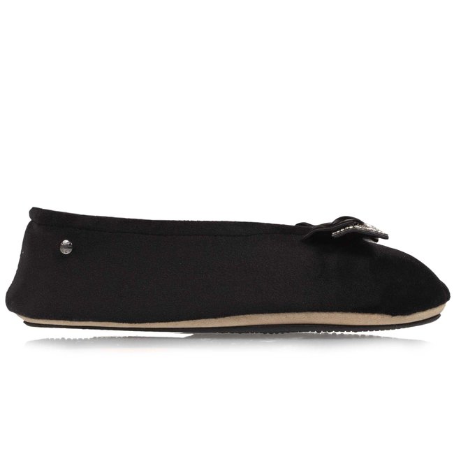 Chaussons Ballerines Nœud bijou noir <span itemprop=