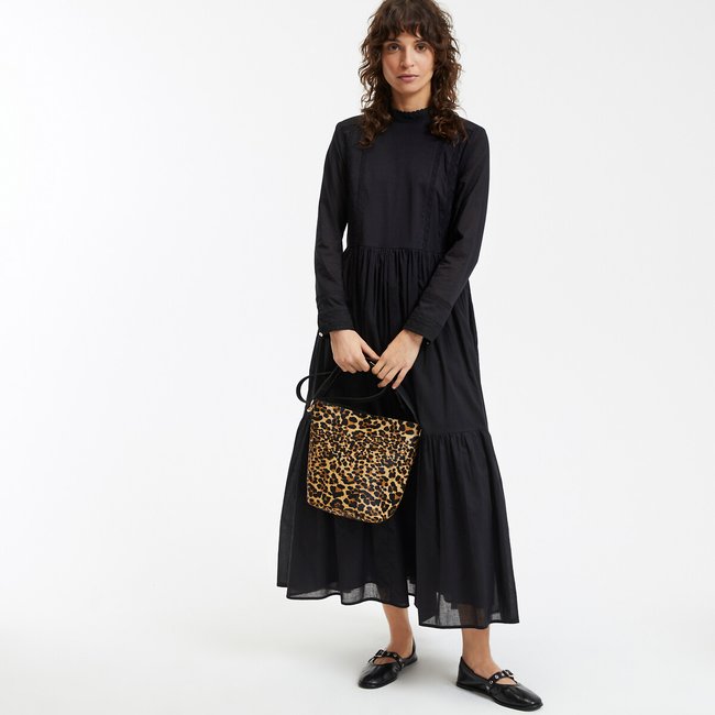 Robe longue voile de coton brodée manches longues - LA REDOUTE COLLECTIONS