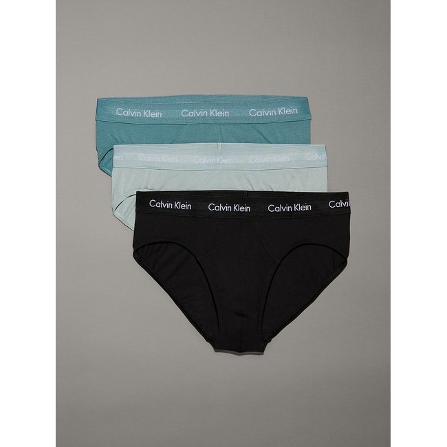 Pack of 3 Briefs in Plain Cotton, black, CALVIN KLEIN UNDERWEAR