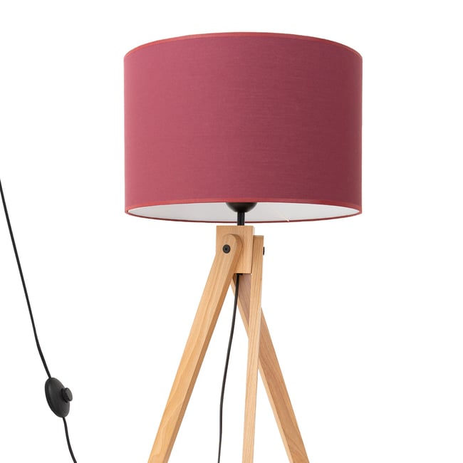 Lampadaire Tissu Bordeaux E27 1 Natt Couleur bordeaux <span itemprop=