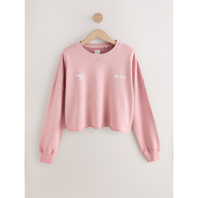 Sweat raccourci rose <span itemprop=