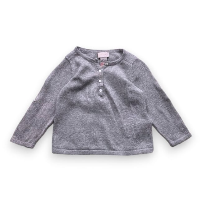 Pull bébé - Très bon état gris <span itemprop=