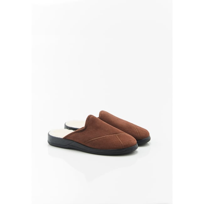 Mules intérieur laine marron <span itemprop=
