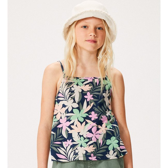 Camiseta sin mangas azul marino estampado <span itemprop=
