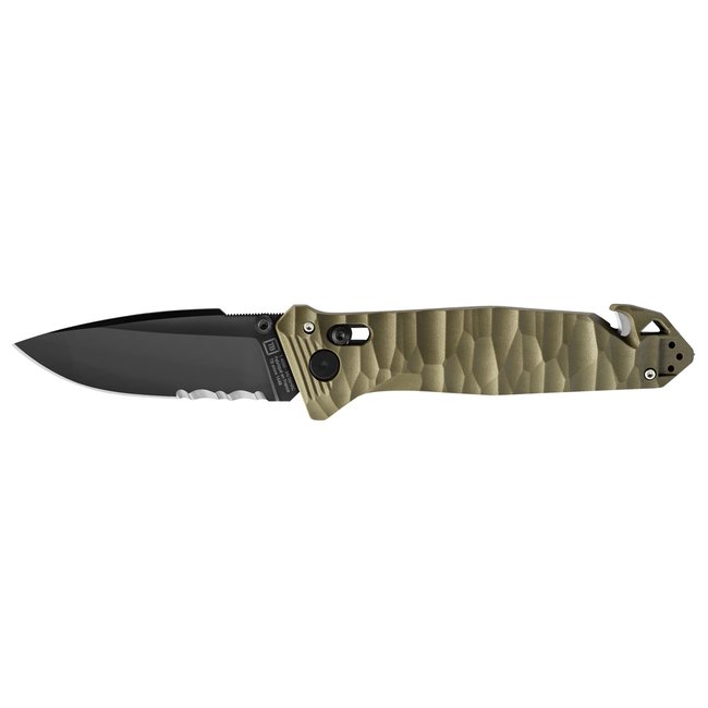 Couteau de poche CAC S200 serration kaki beige <span itemprop=
