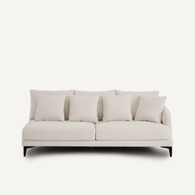 Demi-canapé 3 places en toile polyester, MODERNISTE, design Emmanuel Gallina craie <span itemprop=