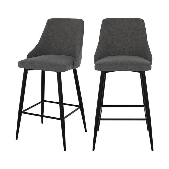 Lot de 2 chaises pour îlot central 66,5 cm en tissu - PIPO - MAISON PAVANE