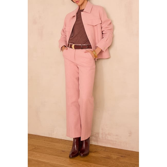 Pantalon large MELINA rose <span itemprop=