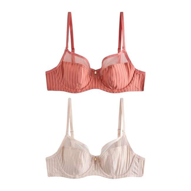 Soutien-gorge non rembourré en microfibre corail/ecru <span itemprop=