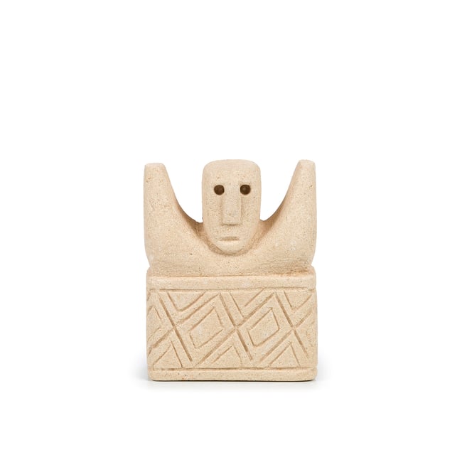 Statuette en grès SUMBA Couleur beige <span itemprop=