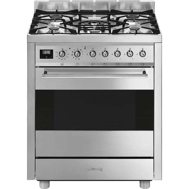 Piano de cuisson gaz 5 feux 70 cm inox satiné <span itemprop=