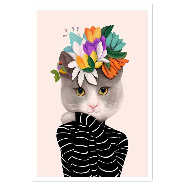 Affiche enfant couronne fleurie - HEXOA