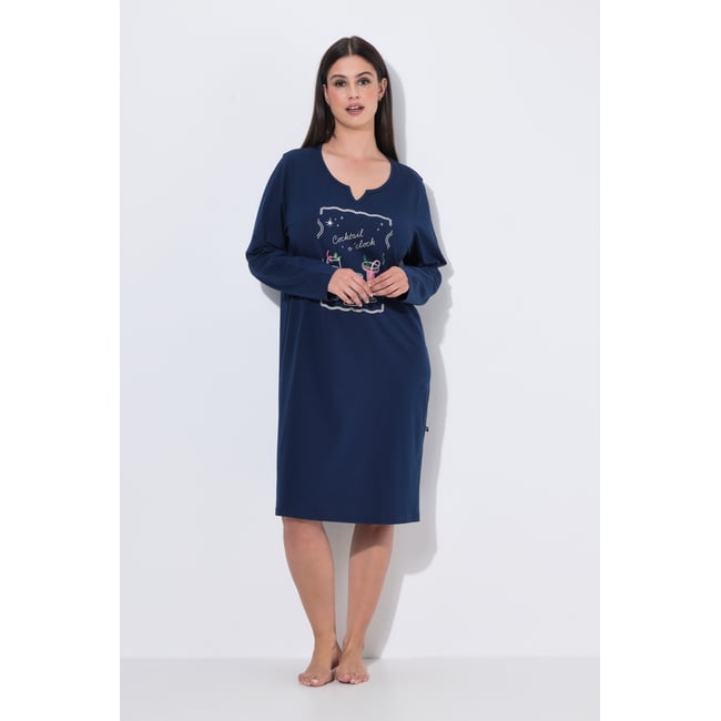 Lot de 2 chemises de nuit / grands T-shirts bleu nuit <span itemprop=