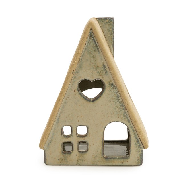 Ceramic House Tealight Holder, pink, SO'HOME