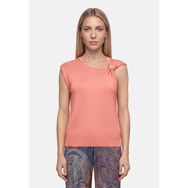 Top en maille à boucle light mahogany <span itemprop=