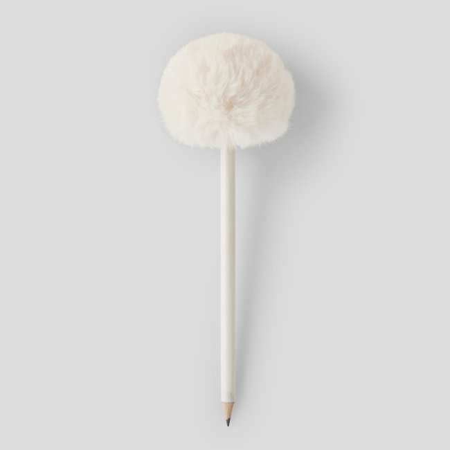 MONOPRIX - Crayon à papier avec embout pompon - BLANC - blanc <span itemprop=