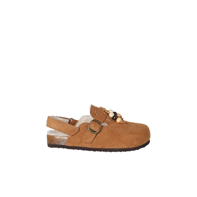 Chausson mule marron <span itemprop=