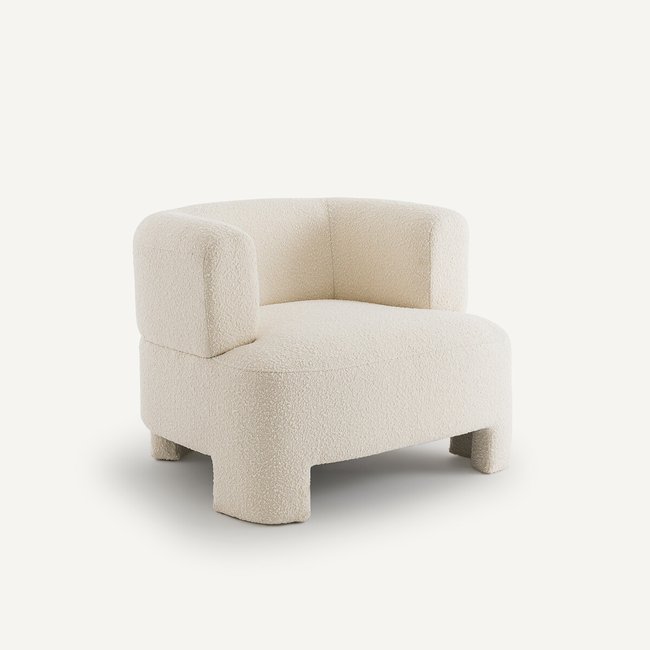 Poltrona grande modello tessuto bouclé, Darrel ecru AM.PM