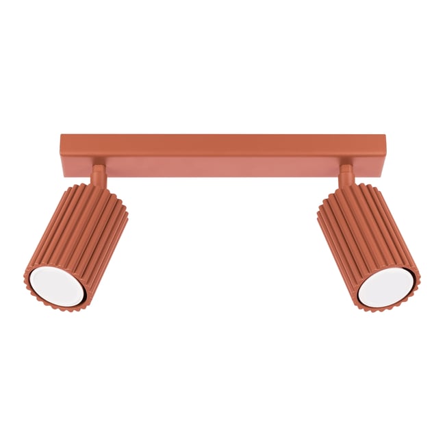 Plafonnier Aluminium Ocre Rouge GU10 2 Karbon Couleur rouge <span itemprop=