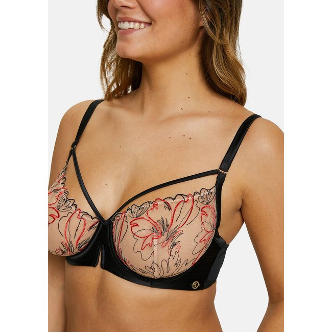 Alberta Classic Underwired Bra, black/red, SANS COMPLEXE