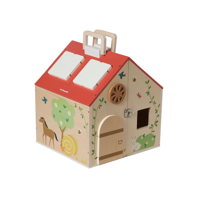 Ferme avec accessoires en bois FSC® rouge <span itemprop=