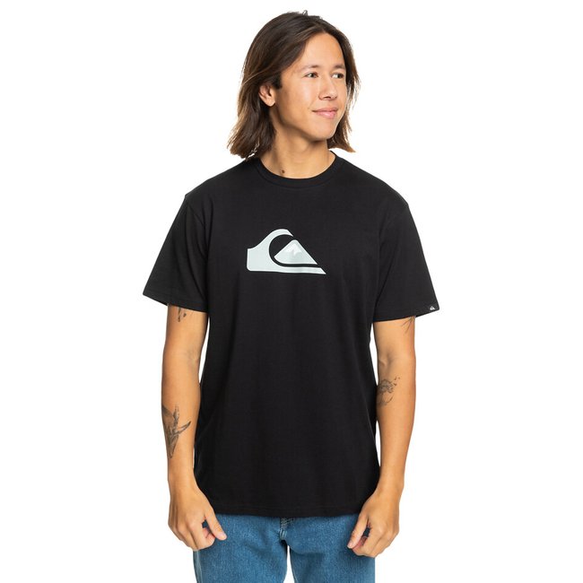 T-shirt manches courtes col rond avec logo noir <span itemprop=