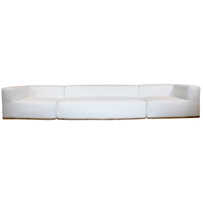 Canapé modulable en coton, déhoussable Couleur blanc <span itemprop=