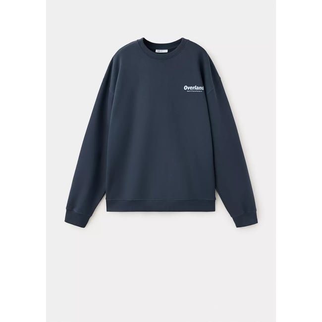 Sweat-shirt coton texte bleu marine <span itemprop=