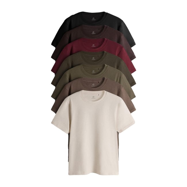 T-shirt standard à manches courtes, lot de 7 vert/noir <span itemprop=