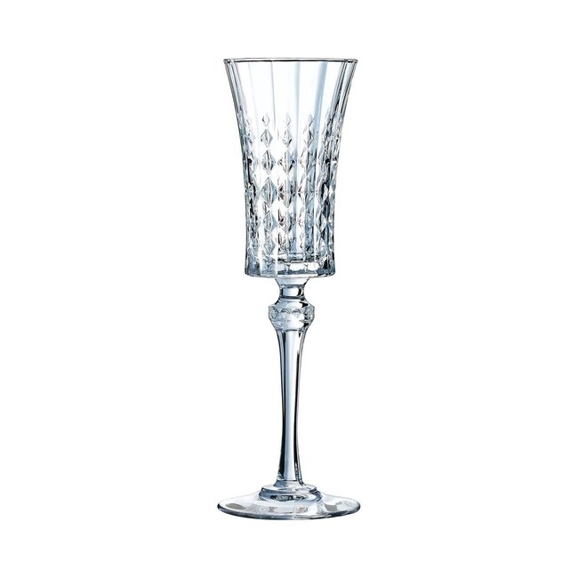 6 flûtes à champagne 15cl Lady Diamond - Cristal d'Arques - Verre ultra transparent au design vintage Couleur transparent <span itemprop=