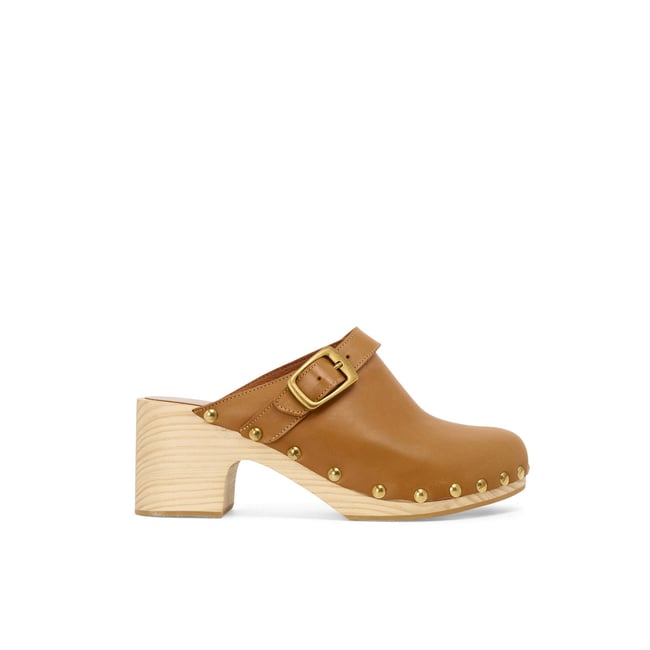 Sandale À Talon en cuir ELDA caramel <span itemprop=
