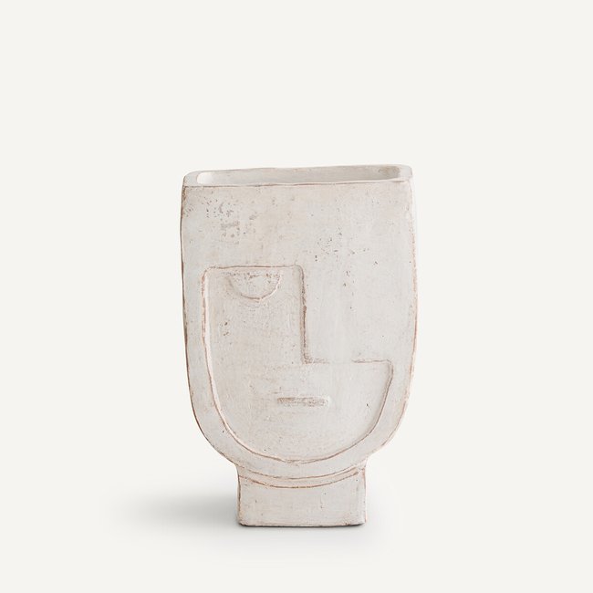 Vase visage grand modèle H36 cm, Atali blanc <span itemprop=