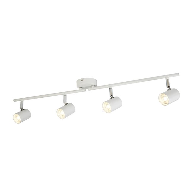 Adjustable White Split Bar 4 Light Ceiling Spotlight, white, SO'HOME