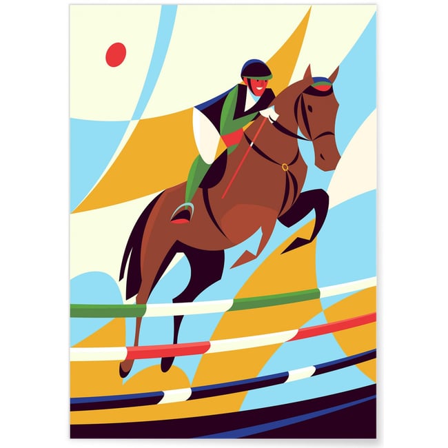Affiche Équitation 2 Couleur blanc <span itemprop=