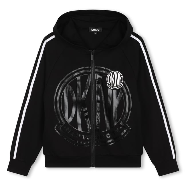 Cardigan zippé à capuche black <span itemprop=