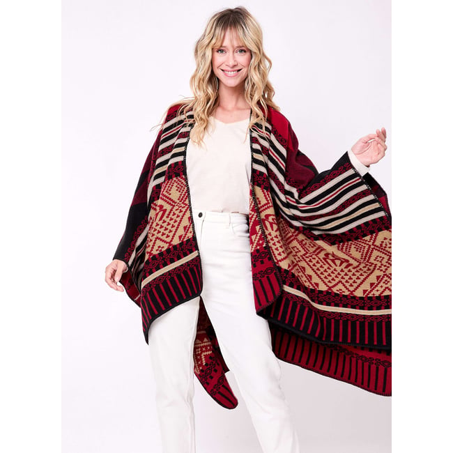 Poncho imprimé réversible WALDO rouge waldo <span itemprop=
