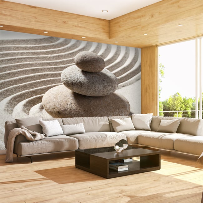 Papier peint intissé panoramique Orient Jardin zen Couleur multicouleur <span itemprop=