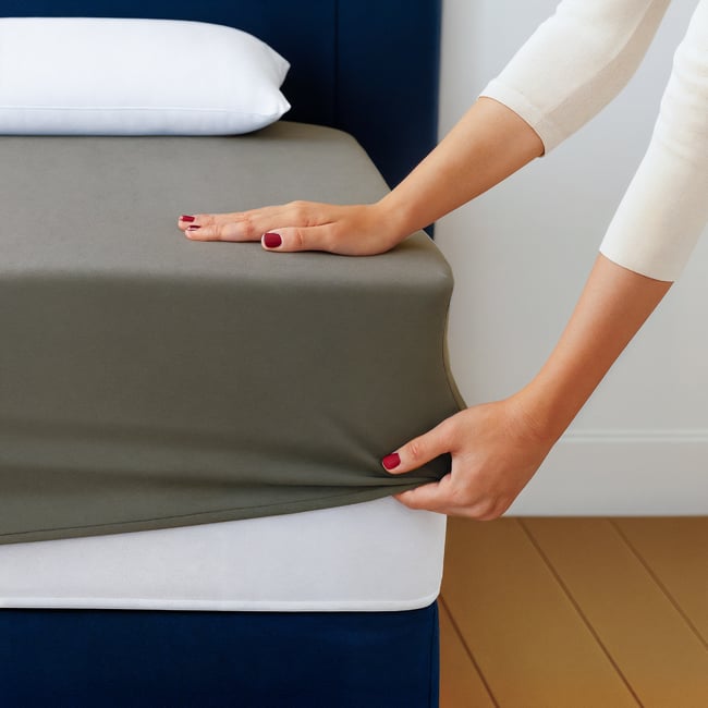 Drap Housse 2 en 1 - Alèse Imperméable intégrée - Coloris Sable - DODO