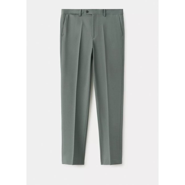 Pantalon costume Turín 100 % laine vert <span itemprop=