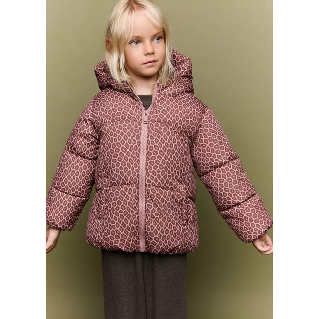 Anorak matelassé imprimé rose <span itemprop=