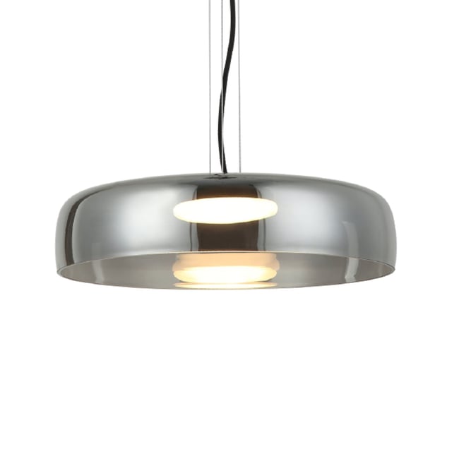 Suspension LED en verre fumé - RICCARDO Couleur noir et gris fumé <span itemprop=