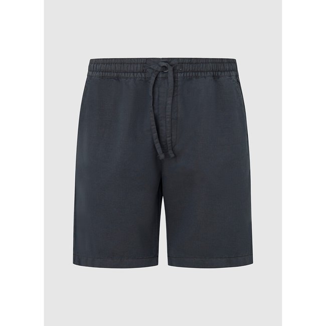 Short ample en coton lin gris <span itemprop=