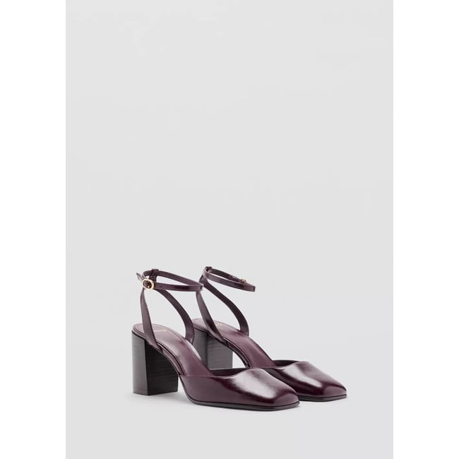 Chaussures talon bloc bordeaux <span itemprop=