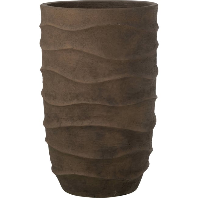 Cache-pot vague en pierre Couleur marron foncé sable <span itemprop=