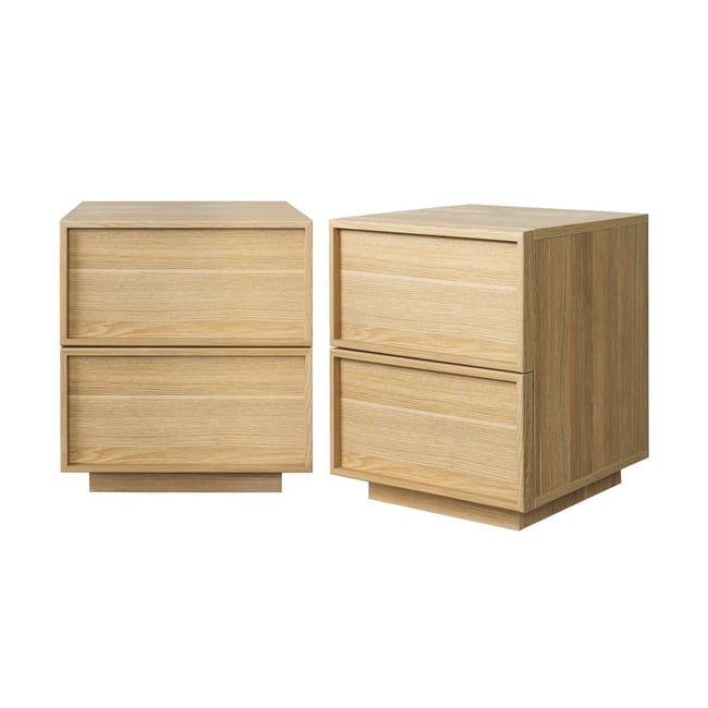 Table de chevet décor bois 2 tiroirs (lot de 2) KUBA - SWEEEK