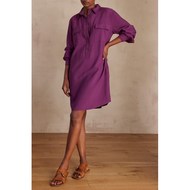 Robe chemise MARLINE violet <span itemprop=